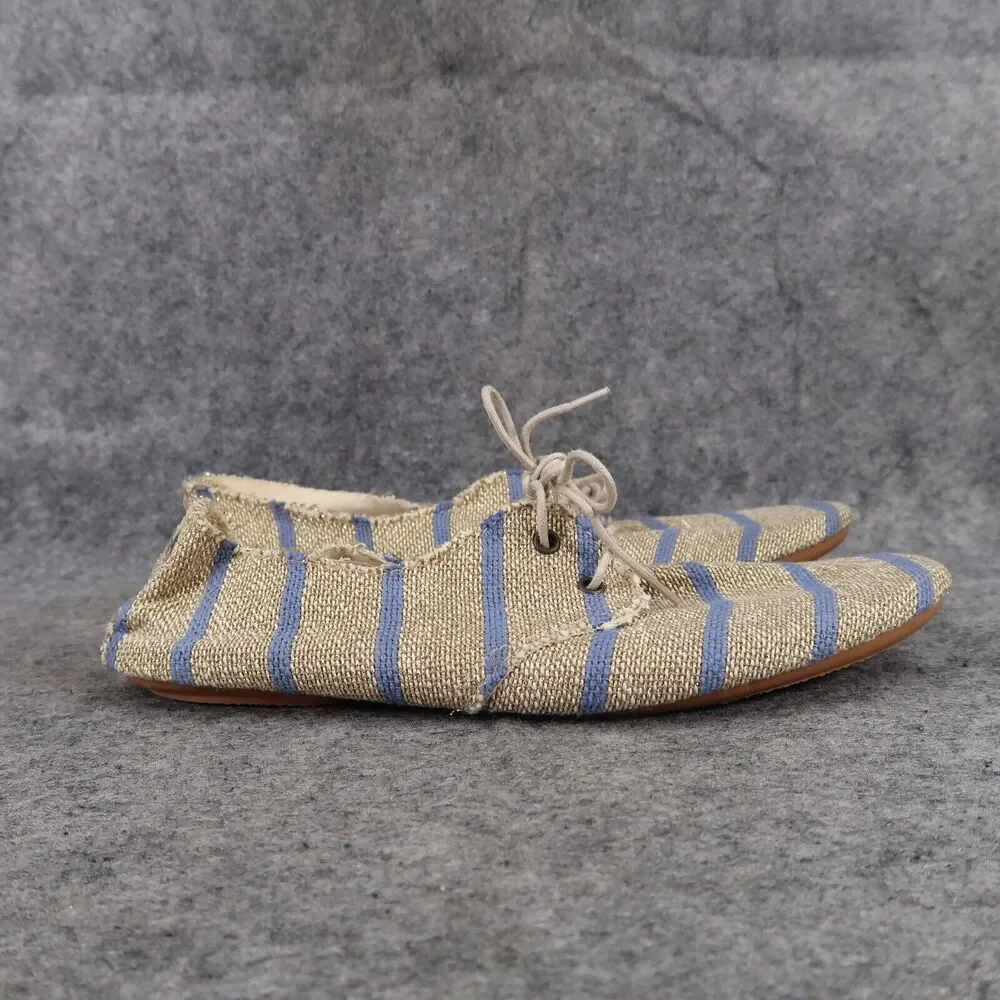 Anniel Shoes Womens 35 Oxford Ballet Flats Fashion Classic Metallic Stripe Soft